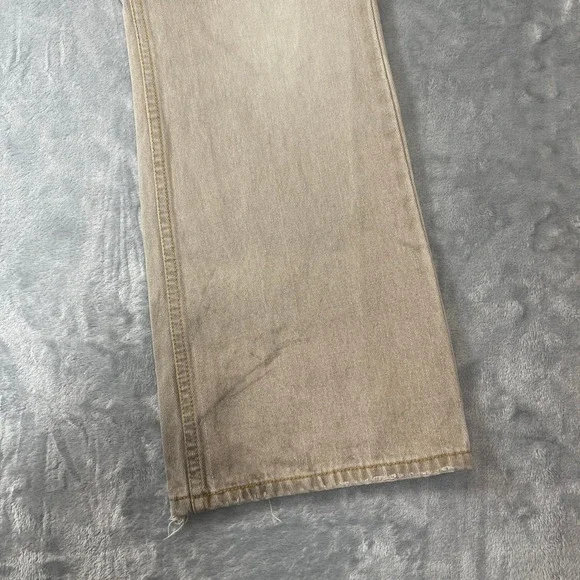 Levis Jeans Mens 32x30 527 Low Boot Cut Tan Khaki Faded Distressed Y2K Skater - Picture 3 of 8